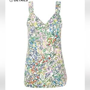 CAbi Floral V-Neck Tank Top - Multicolor